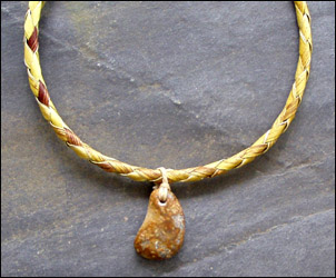 necklet with flax cord
