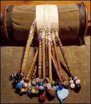 traditional bobbin lace-making pillow