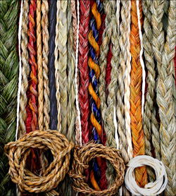photo of plaited flax cords