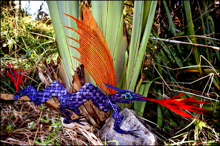 photo of coloured flax dragon