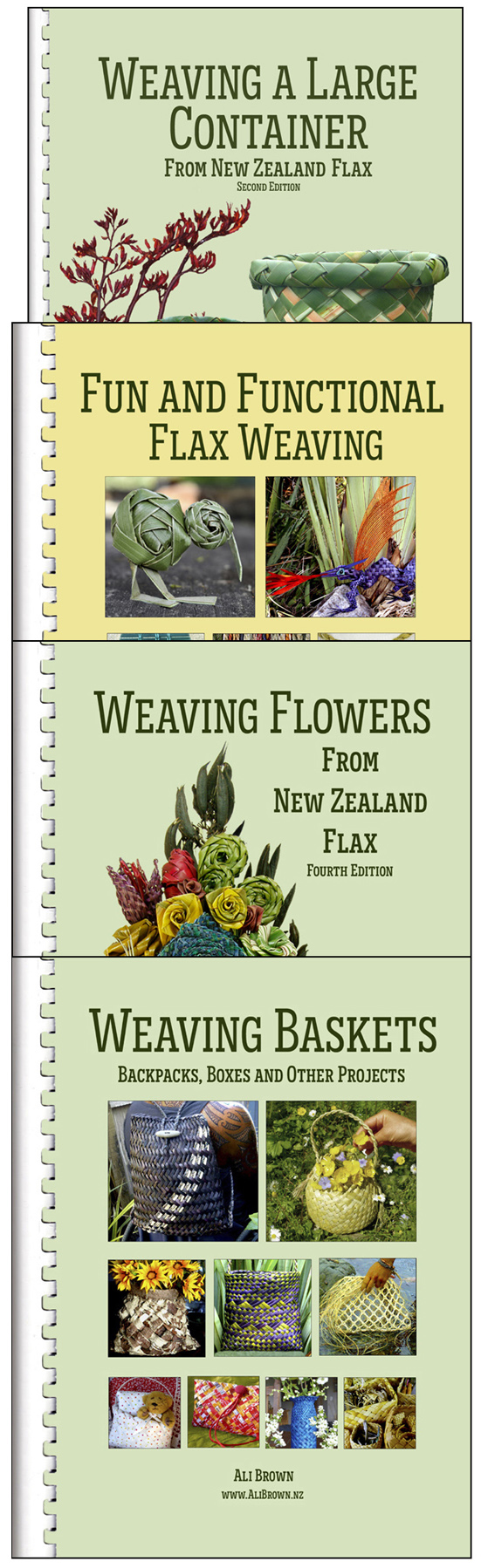 Photo of set of 4 flax weaving books