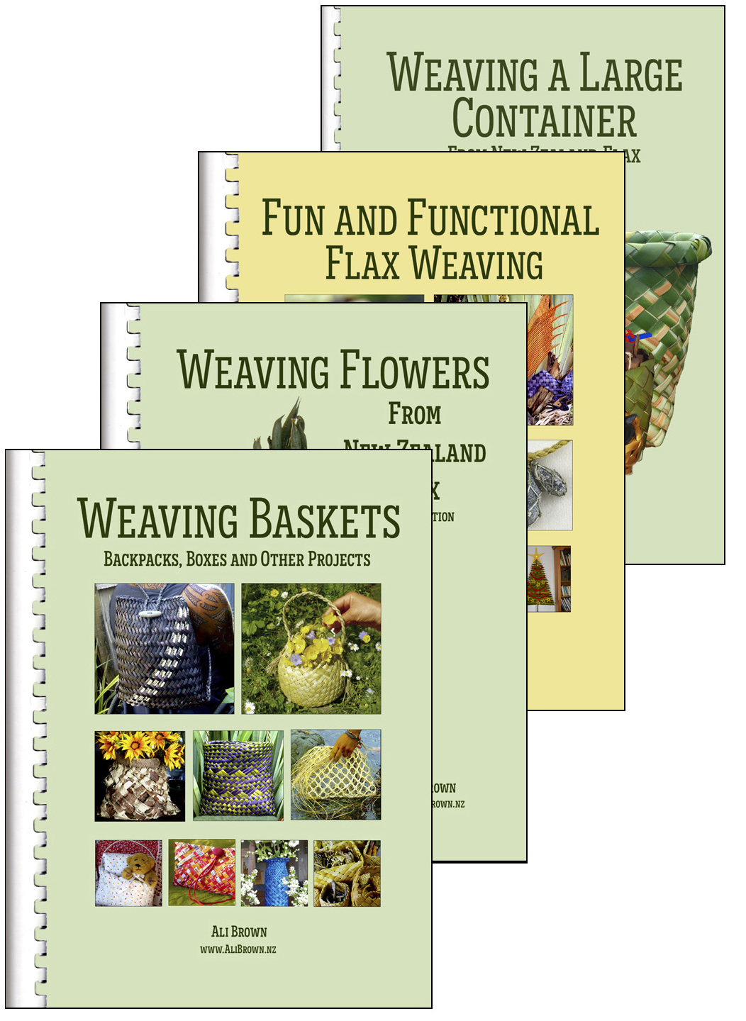 image of set of four flax weaving books