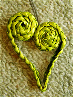 woven flax heart