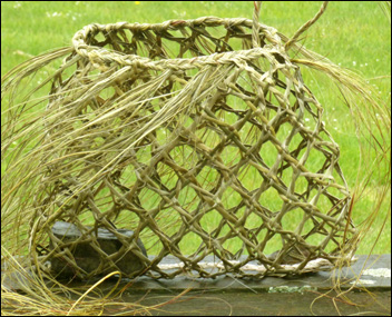 photo of open-weave flax basket