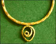 photo of a woven flax necklet