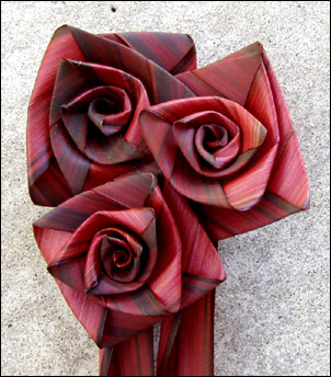 woven red rose