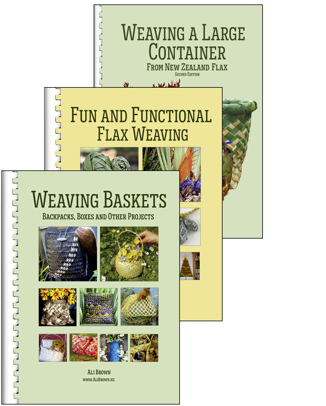 image of set of three flax weaving books