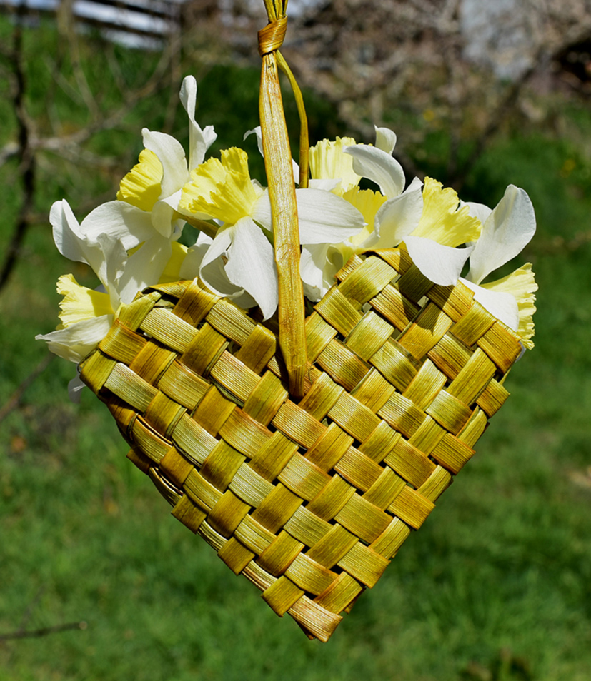 photo of heart-shaped basket