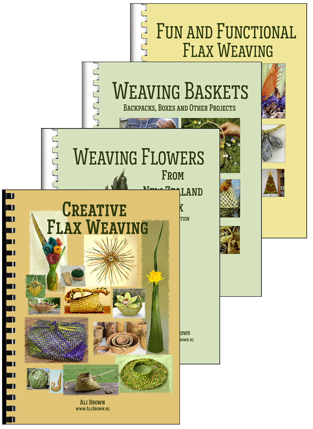 image of set of four flax weaving books