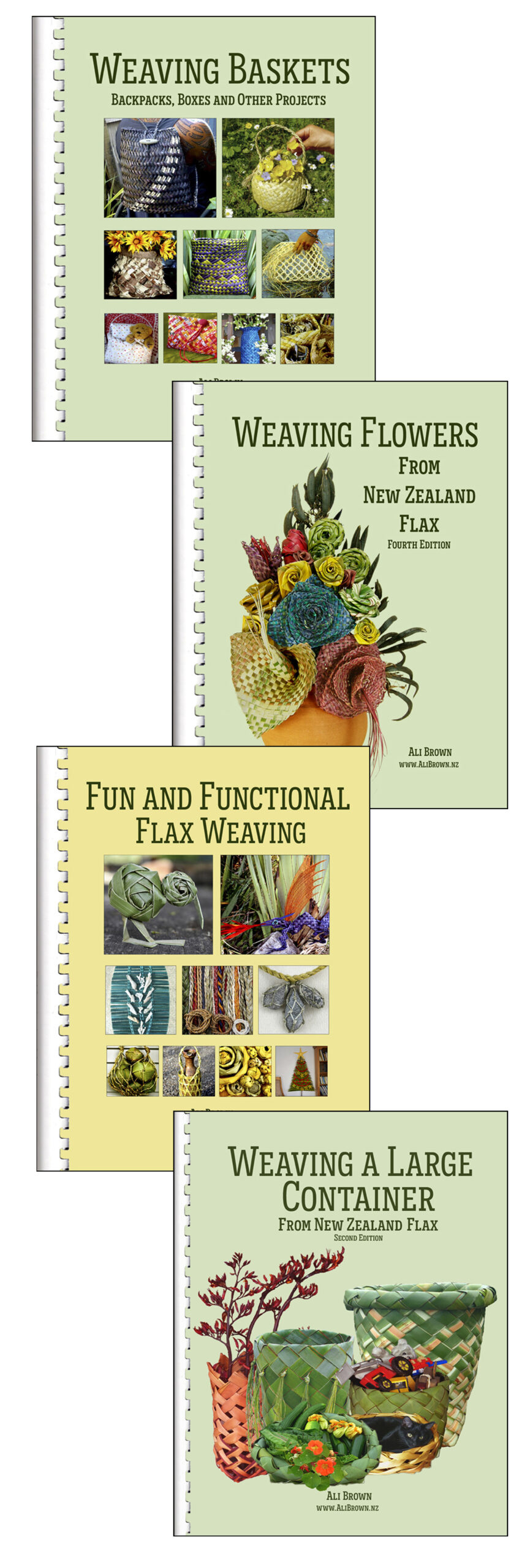 Photo of set of 4 flax weaving books