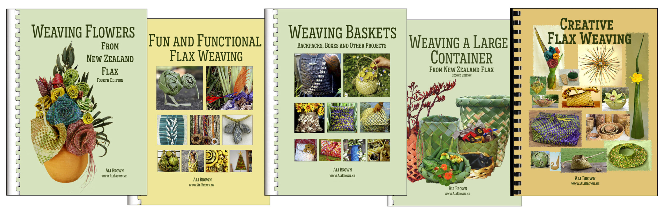 image of set of five flax weaving books