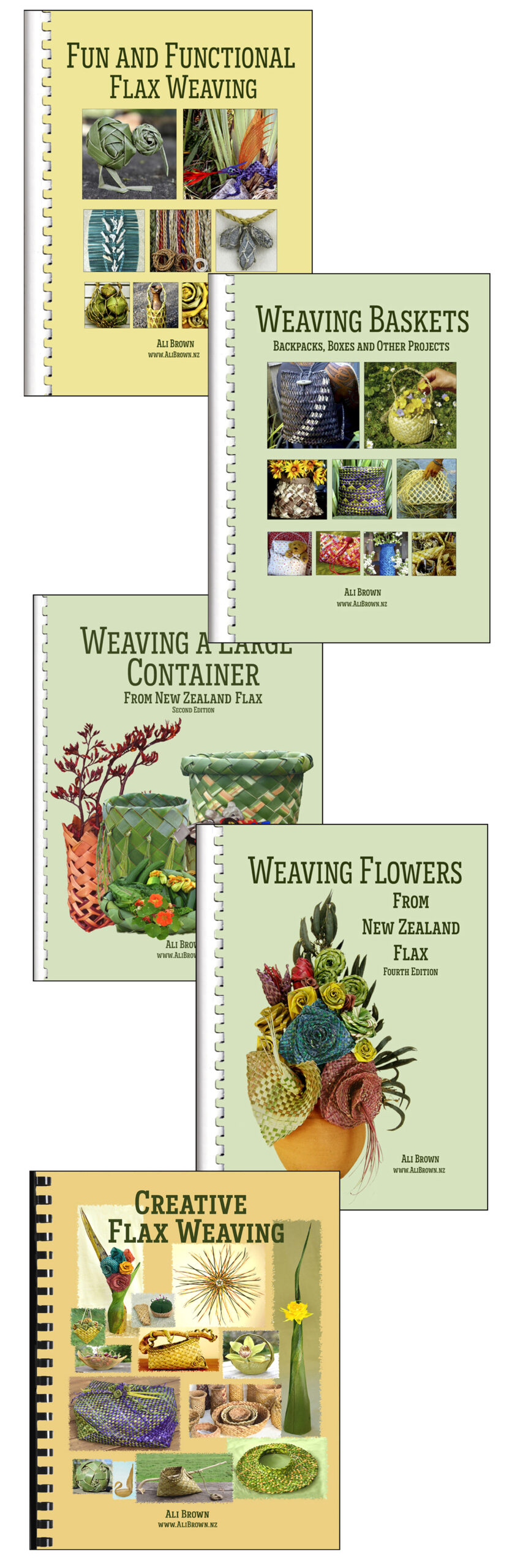 Photo of set of 5 flax weaving books