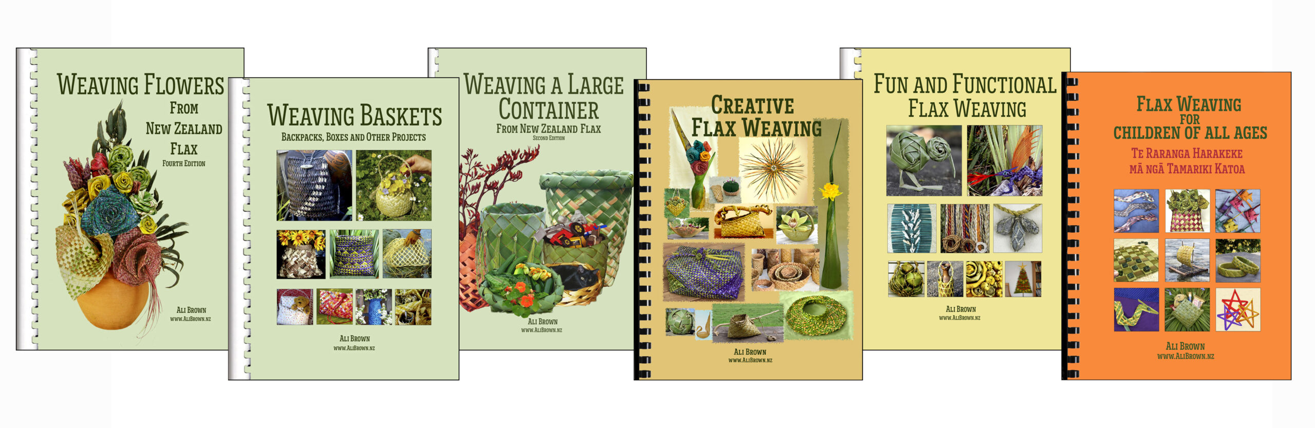 image of set of six flax weaving books