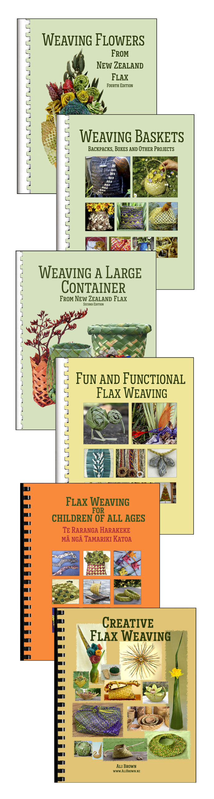 Photo of set of 6 flax weaving books
