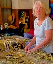 image of Ali weaving whariki