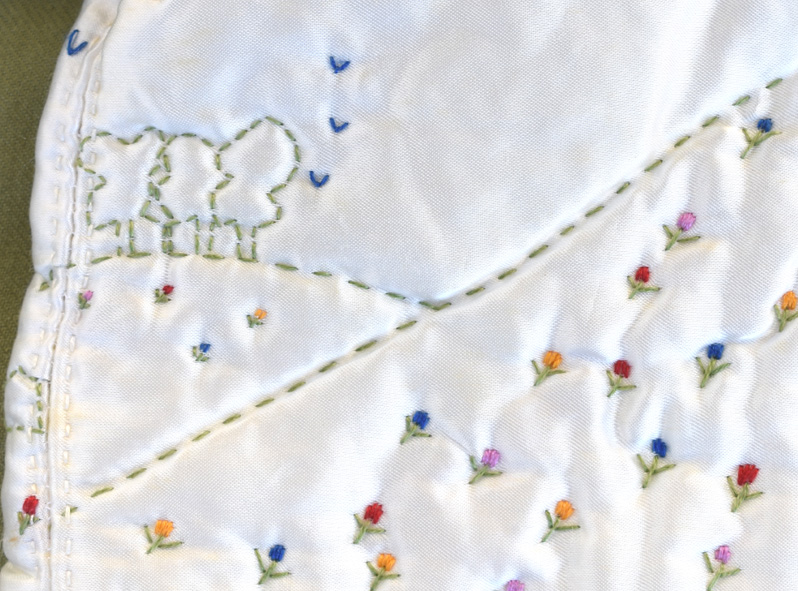 image of close-up of embroidered baby jacket