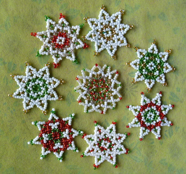 beaded Christmas decorations