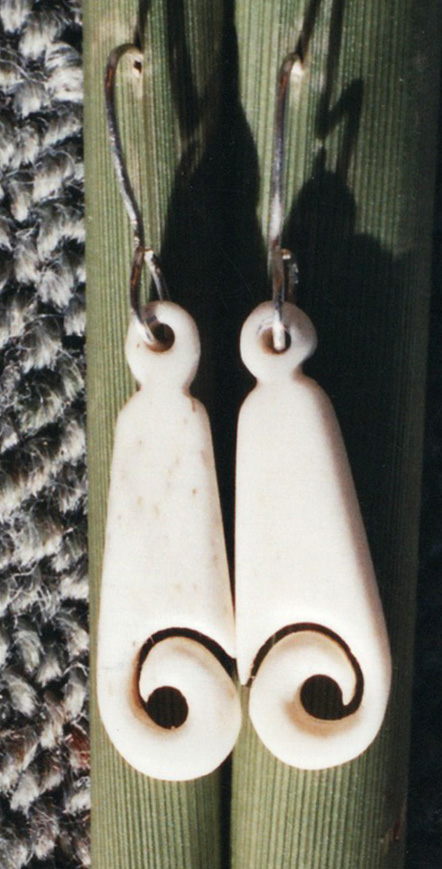 image of carved bone earrings