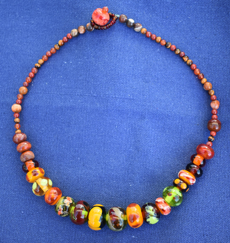 handmade glass bead necklace