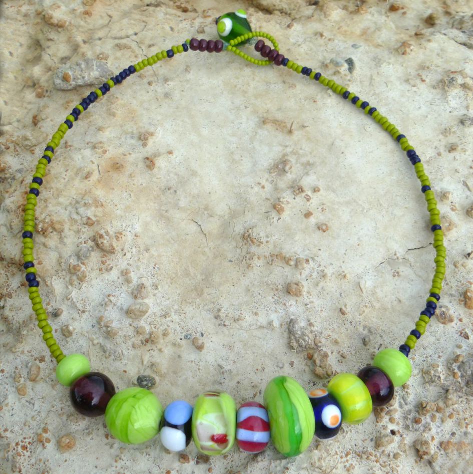 handmade glass bead necklace