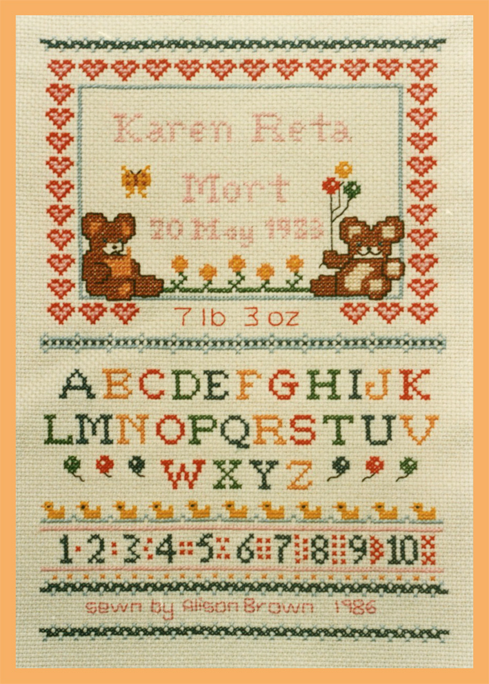 image of cross-stitch for Karen
