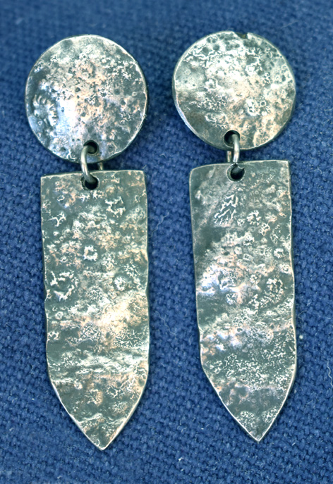 image of reticulated silver earrings