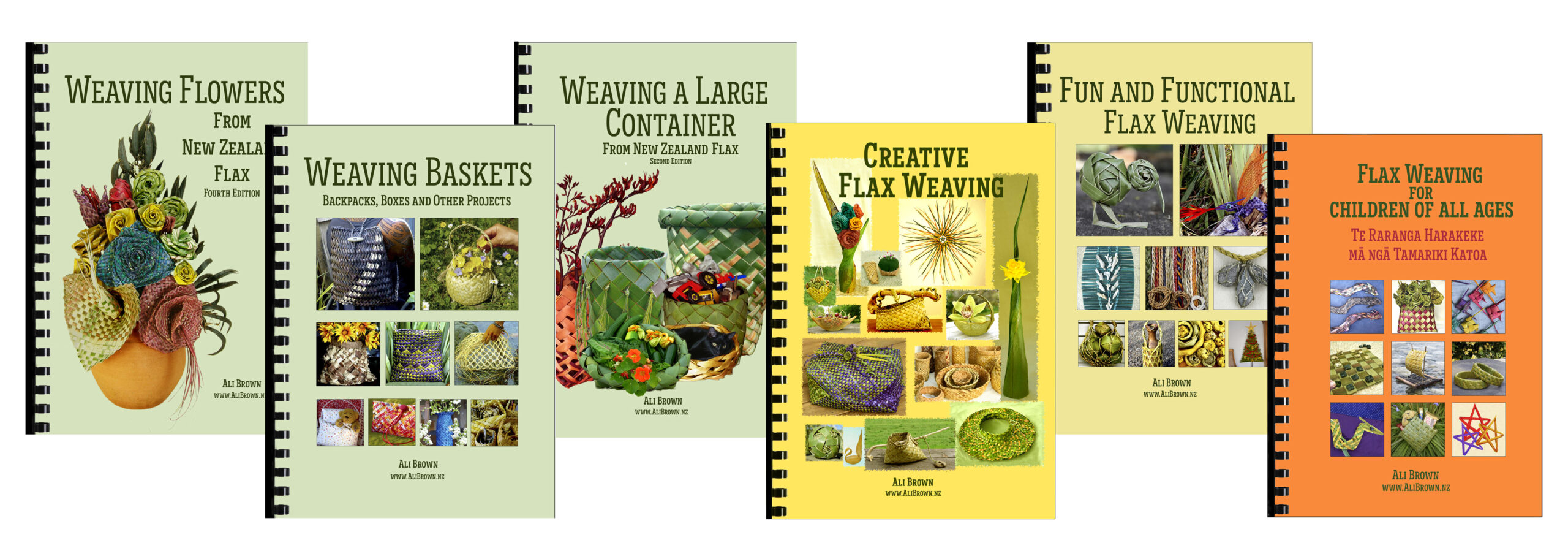 image of set of six flax weaving books