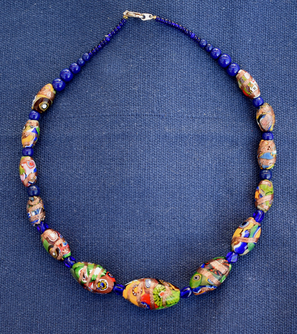 handmade glass bead necklace