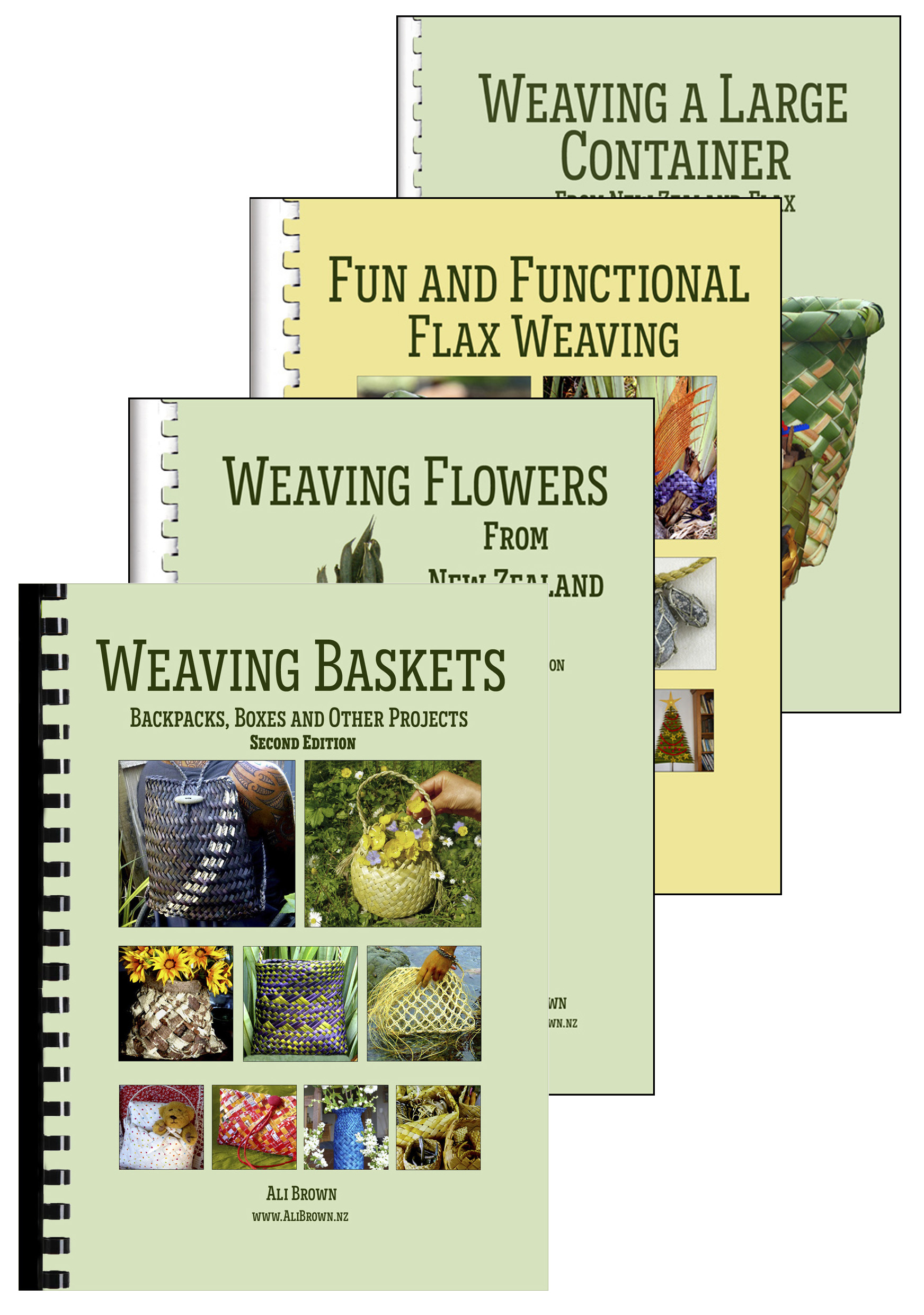 image of set of four flax weaving books