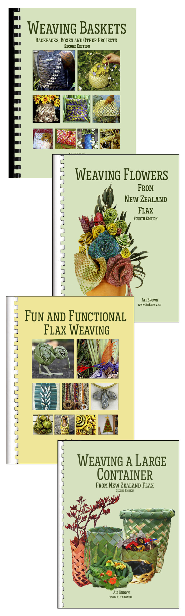 Photo of set of 4 flax weaving books