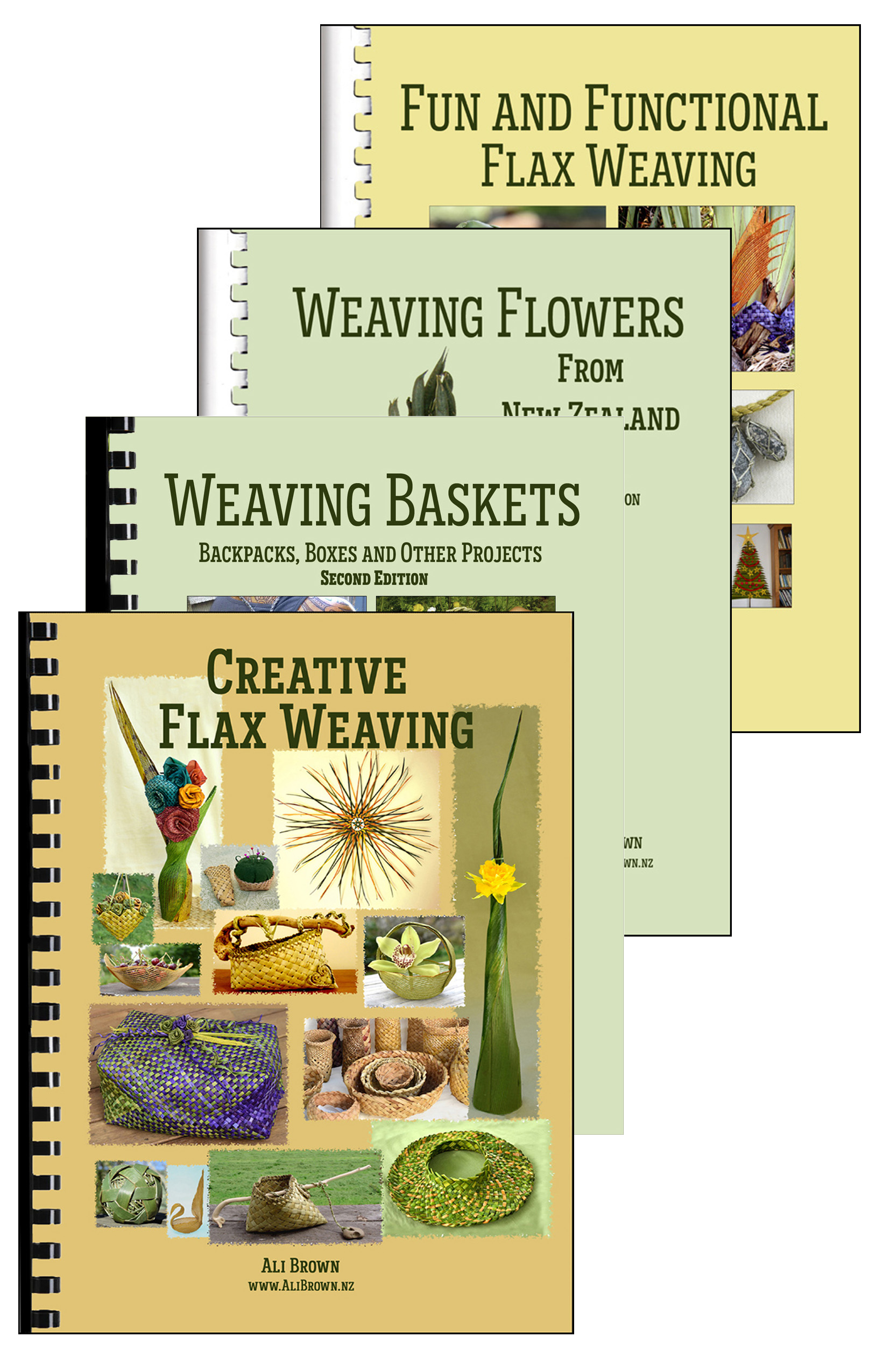 image of set of four flax weaving books