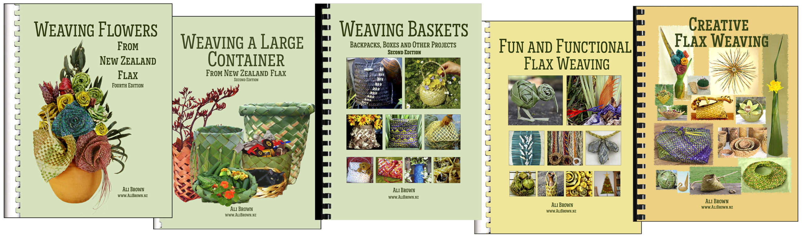 image of set of five flax weaving books