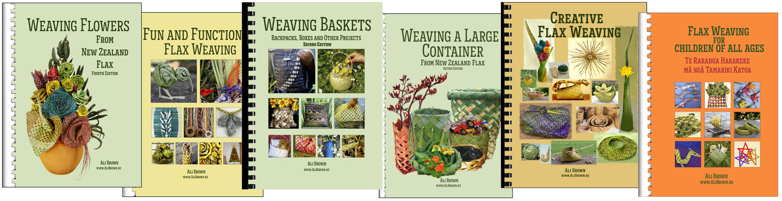 image of set of six flax weaving books