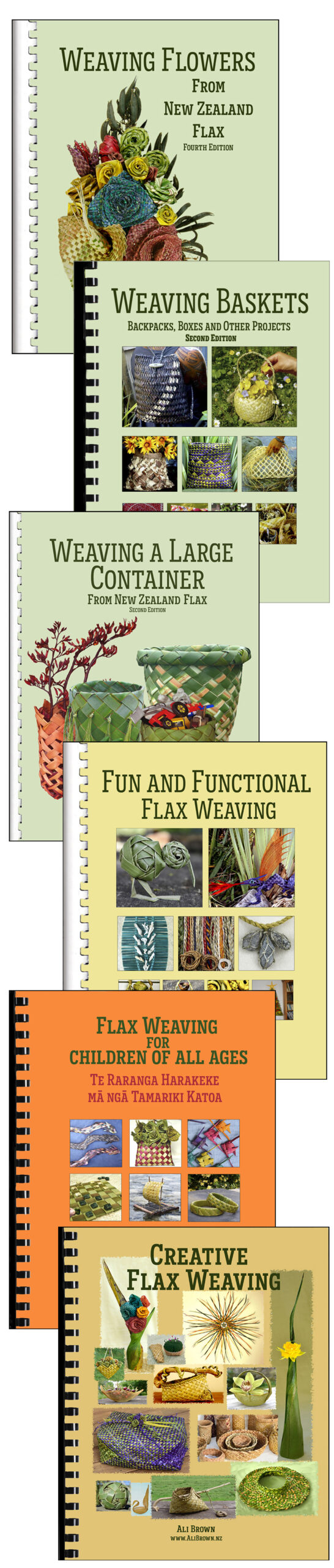 Photo of set of 6 flax weaving books