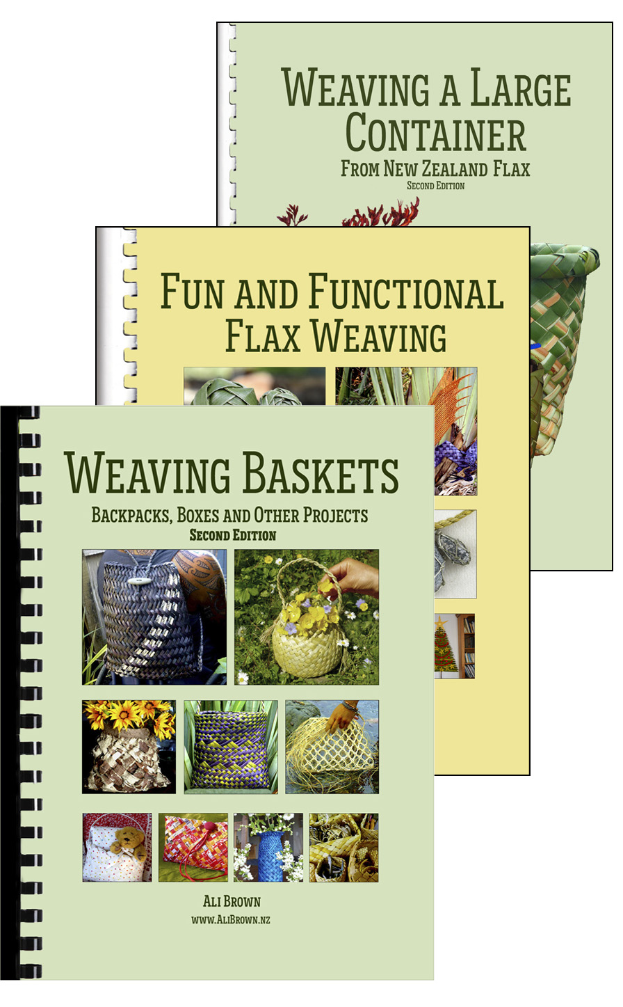 image of set of three flax weaving books